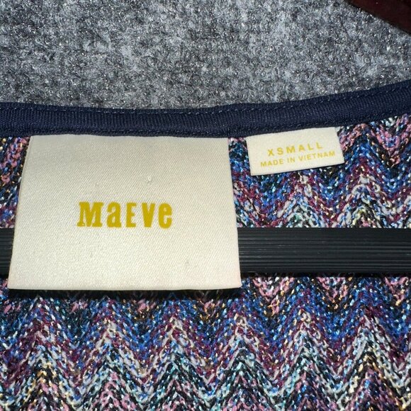 Anthropologie Maeve Womens XS Dress Sleeveless Knit A Line Swing Hem Blue Purple - Picture 4 of 7